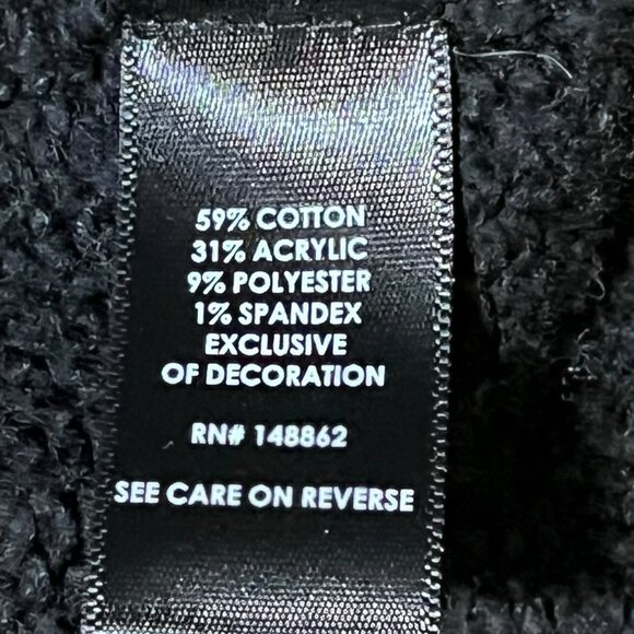 Torrid Women Sweater 4X Black Graphic Cardigan Full Zip Skull Rose Indie Sleaze - Picture 9 of 11